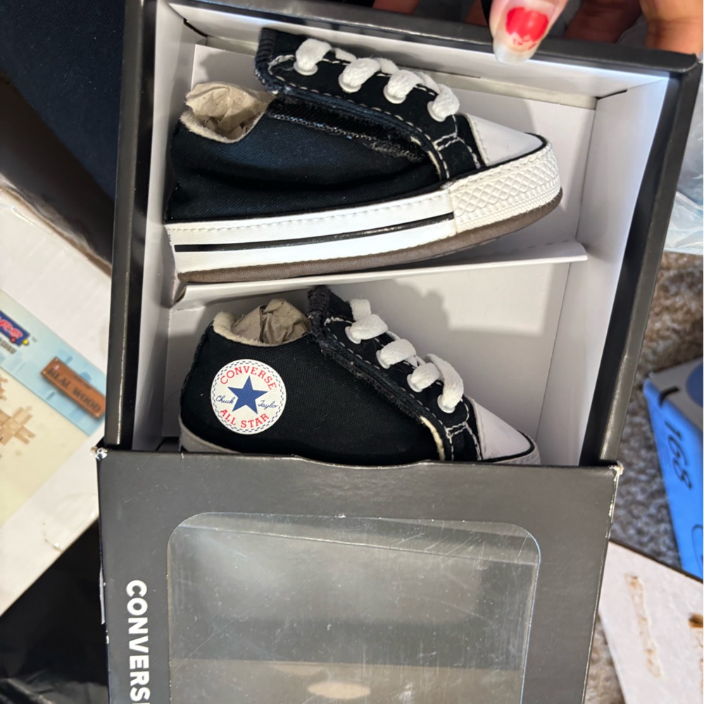 Baby Converse Classic Black and White Sneakers
